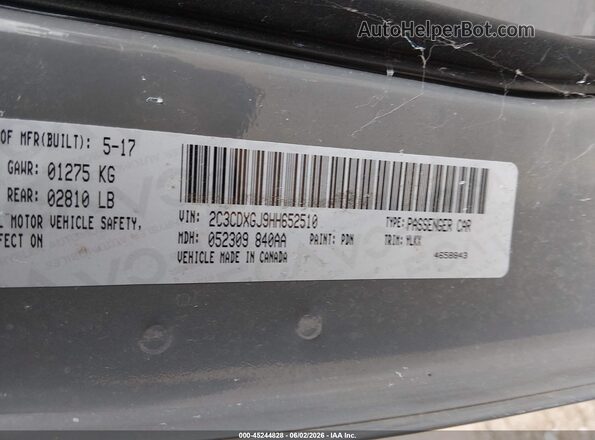 2C3CDXGJ9HH652510 2017 DODGE CHARGER Серый Вид подкапотного пространства