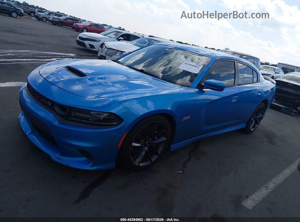 2C3CDXGJ9KH687118 2019 DODGE CHARGER Blue Front left