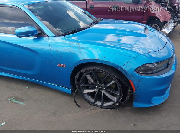 2C3CDXGJ9KH687118 2019 DODGE CHARGER Blue Front view