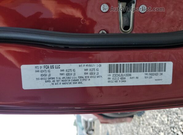 2C3CDXGJ9LH126306 2020 DODGE CHARGER Burgundy 