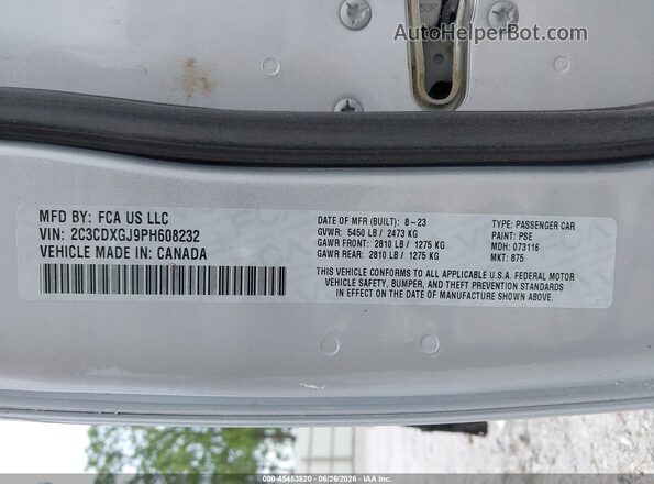 2C3CDXGJ9PH608232 2023 DODGE CHARGER Серебряный Вид подкапотного пространства