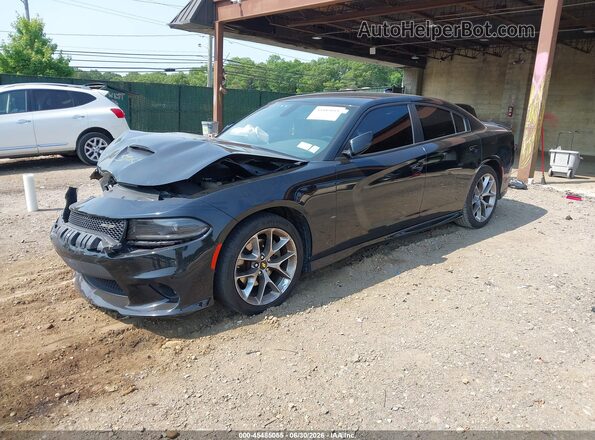 2C3CDXHG0NH152878 2022 DODGE CHARGER Black წინა მარცხენა ხედი სამი მეოთხედიდან