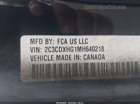 2C3CDXHG1MH640218 2021 DODGE CHARGER Black Вид підкапотного простору