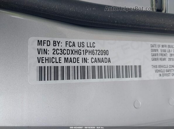 2C3CDXHG1PH672090 2023 DODGE CHARGER Gray Widok komory silnika