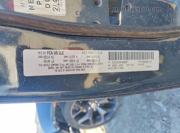 2C3CDXHG2KH608987 2019 DODGE CHARGER Черный Вид наклейки с VIN-кодом
