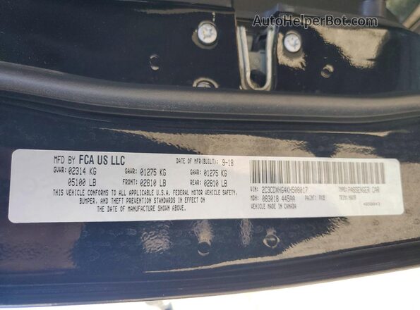 2C3CDXHG4KH508017 2019 DODGE CHARGER Black 