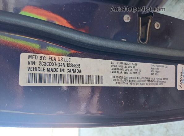 2C3CDXHG4NH225525 2022 DODGE CHARGER Purple Widok komory silnika