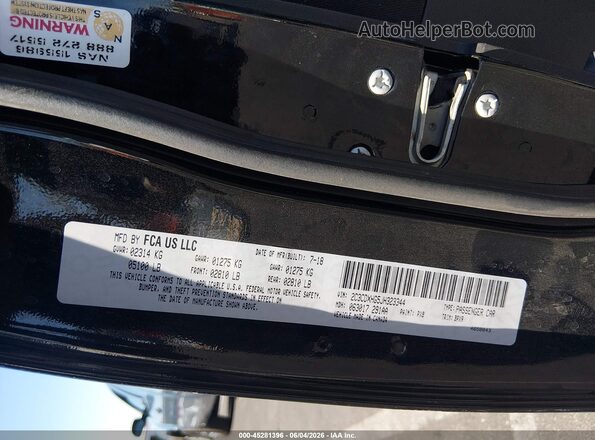 2C3CDXHG5JH323344 2018 DODGE CHARGER Black ძრავის განყოფილების ხედი