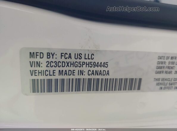 2C3CDXHG5PH594445 2023 DODGE CHARGER Белый Вид подкапотного пространства