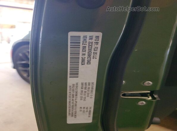 2C3CDXHG6NH270403 2022 DODGE CHARGER Green Вид підкапотного простору