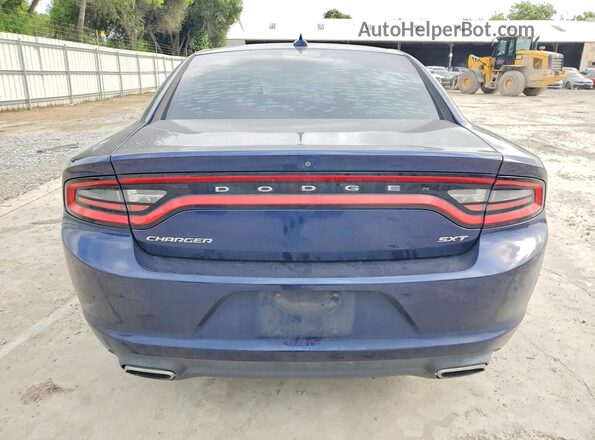 2C3CDXHG7GH297435 2016 DODGE CHARGER Blue Вид ззаду
