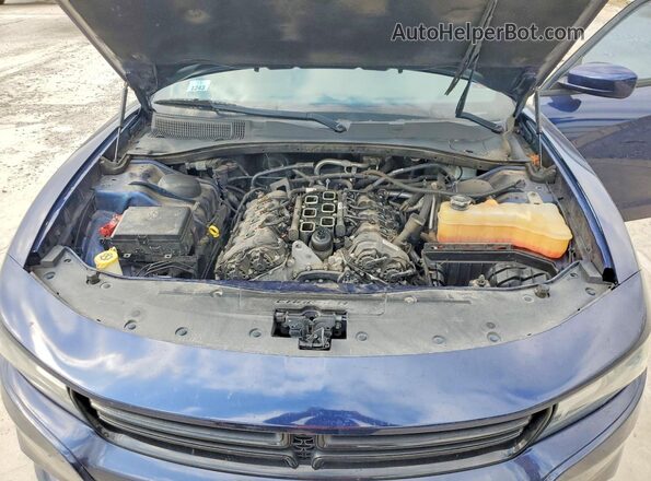 2C3CDXHG7GH297435 2016 DODGE CHARGER Blue Вид задньої частини салону