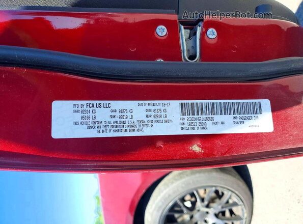 2C3CDXHG7JH166626 2018 DODGE CHARGER Red Вид підкапотного простору