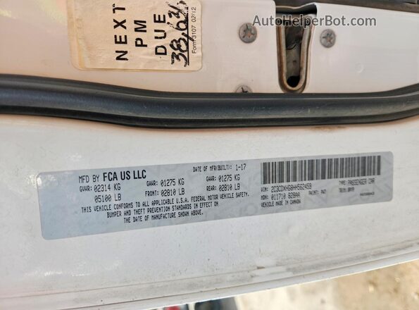 2C3CDXHG8HH562459 2017 DODGE CHARGER White Engine compartment view