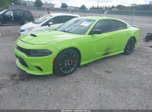 2C3CDXHG8PH533879 2023 DODGE CHARGER Зеленый Передняя левая четверть