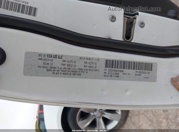2C3CDXHG9GH186062 2016 DODGE CHARGER Белый Вид подкапотного пространства
