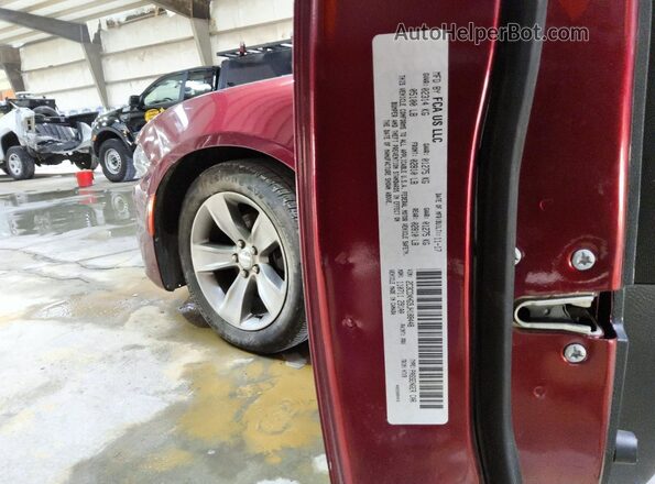 2C3CDXHG9JH188448 2018 DODGE CHARGER Burgundy Vista de la etiqueta del VIN