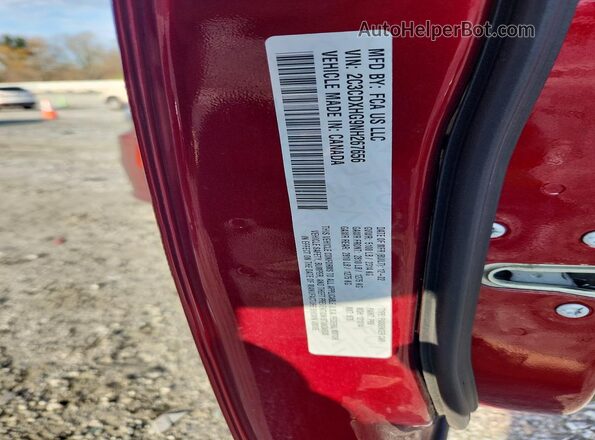 2C3CDXHG9NH267656 2022 DODGE CHARGER Maroon Vista de la etiqueta del VIN