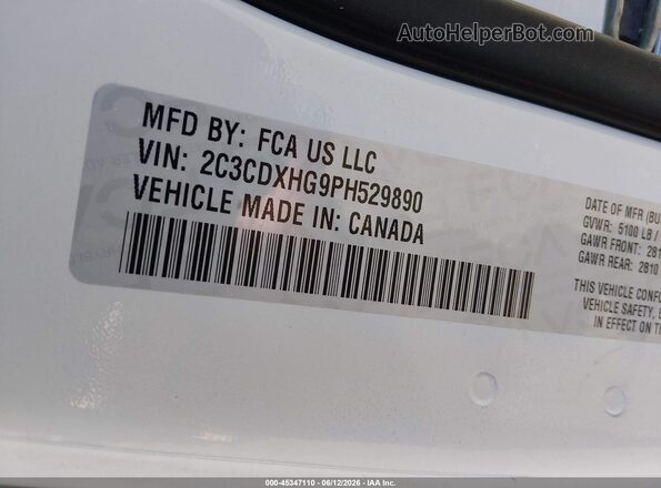 2C3CDXHG9PH529890 2023 DODGE CHARGER Белый Вид подкапотного пространства
