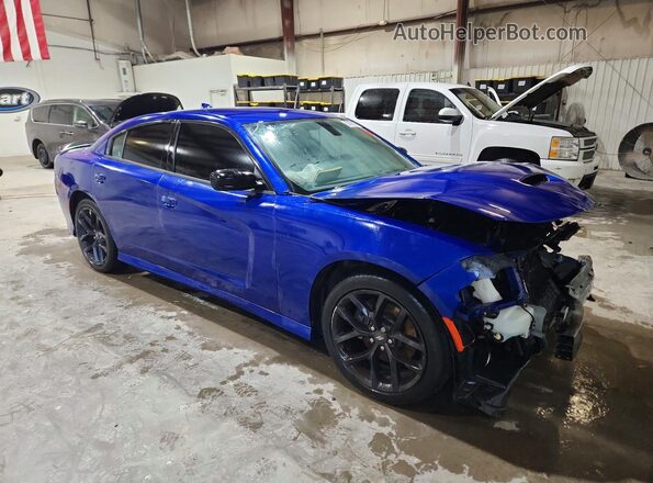 2C3CDXHGXLH177803 2020 DODGE CHARGER Blue Front right
