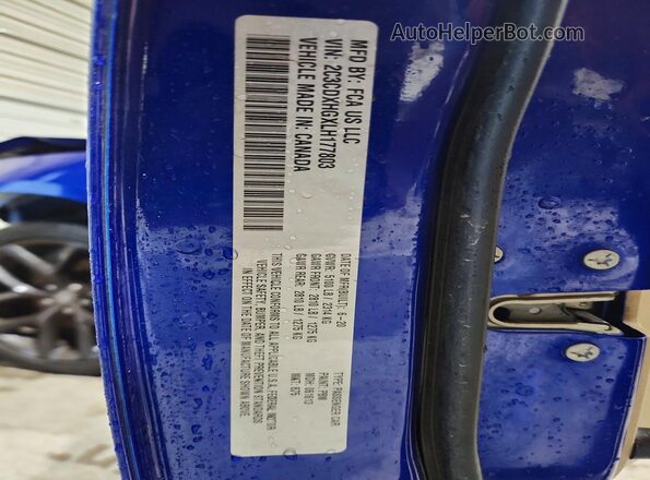 2C3CDXHGXLH177803 2020 DODGE CHARGER Blue Engine compartment view