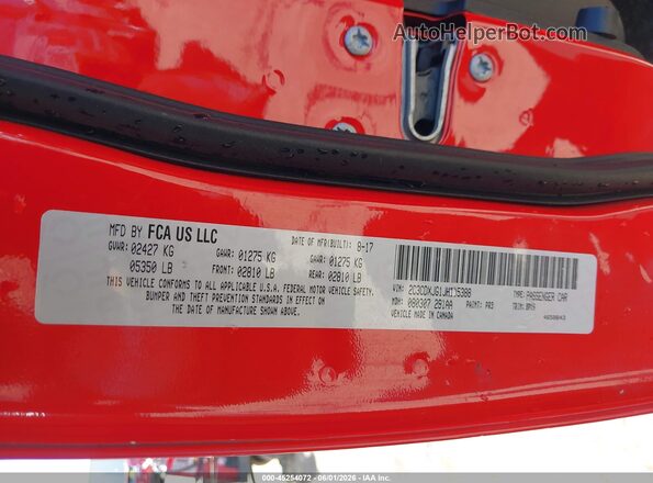 2C3CDXJG1JH115388 2018 DODGE CHARGER Красный Вид подкапотного пространства