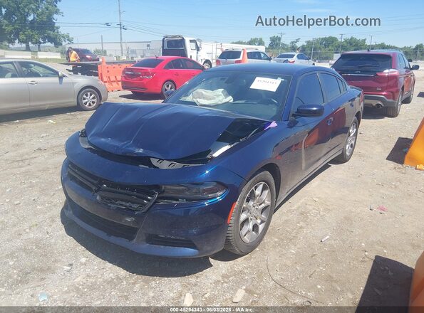 2C3CDXJG2HH529631 2017 DODGE CHARGER Blue Առջևի ձախ երեք քառորդ տեսարան