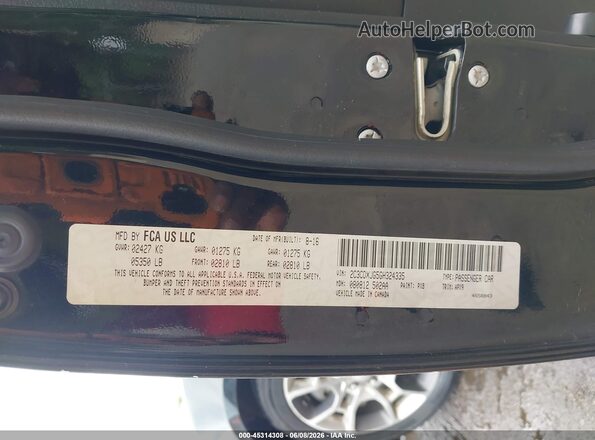 2C3CDXJG5GH324335 2016 DODGE CHARGER Black Вид підкапотного простору