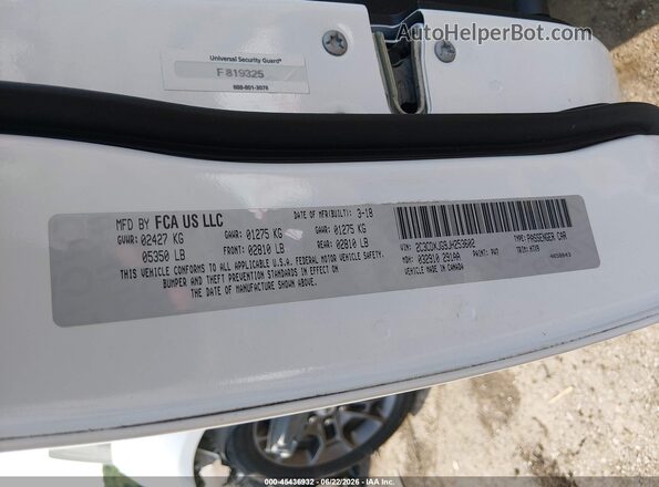 2C3CDXJG9JH253602 2018 DODGE CHARGER White Շարժիչի բաժամունքի տեսք