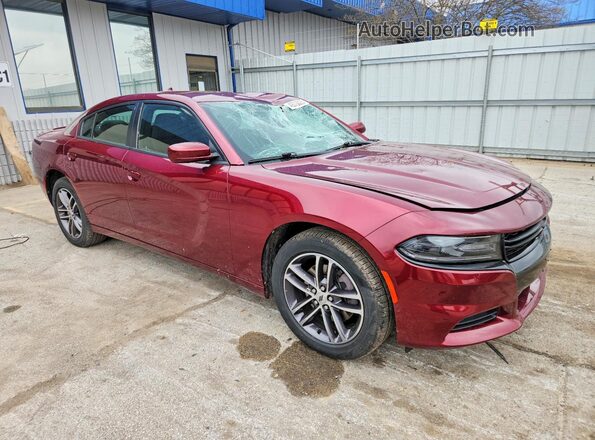 2C3CDXJGXKH678974 2019 DODGE CHARGER Burgundy Առջևի աջ