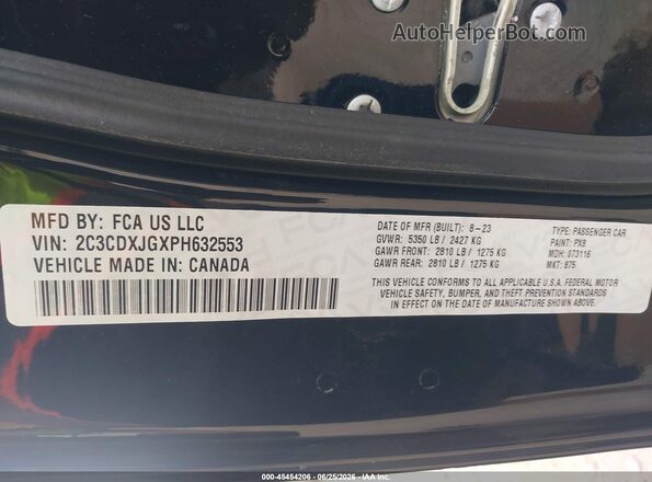 2C3CDXJGXPH632553 2023 DODGE CHARGER Черный Вид подкапотного пространства