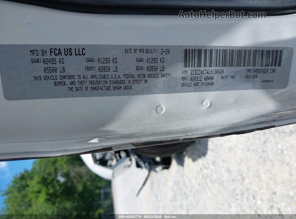 2C3CDXKT4LH130420 2020 DODGE CHARGER Белый Вид подкапотного пространства