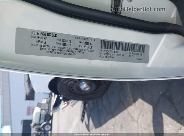 2C3CDXKT7KH749642 2019 DODGE CHARGER White Widok komory silnika