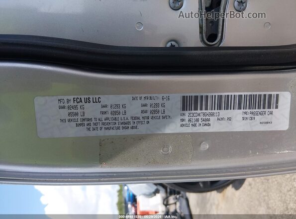 2C3CDXKT8GH268113 2016 DODGE CHARGER Silver Вид підкапотного простору