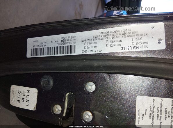 2C3CDZAG0GH113457 2016 DODGE CHALLENGER Серый Вид подкапотного пространства