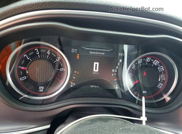 2C3CDZAG0HH507817 2017 DODGE CHALLENGER Red Instrument cluster view