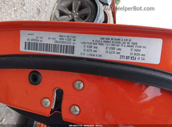 2C3CDZAG0KH679823 2019 DODGE CHALLENGER Оранжевый Вид подкапотного пространства