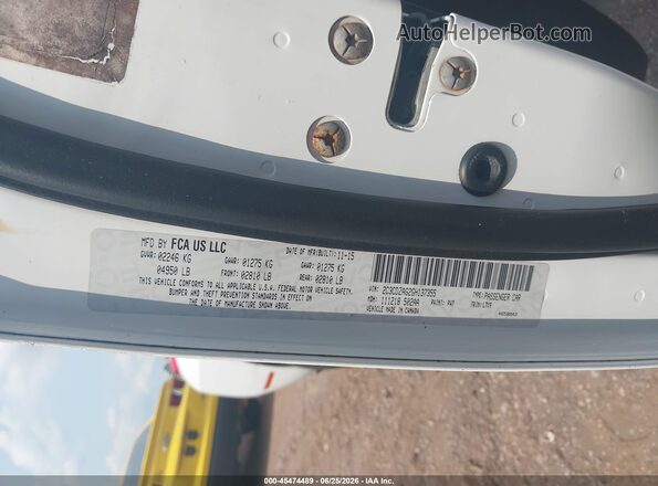 2C3CDZAG2GH137355 2016 DODGE CHALLENGER White Շարժիչի բաժամունքի տեսք