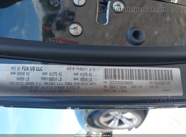 2C3CDZAG2GH300070 2016 DODGE CHALLENGER Black Engine compartment view