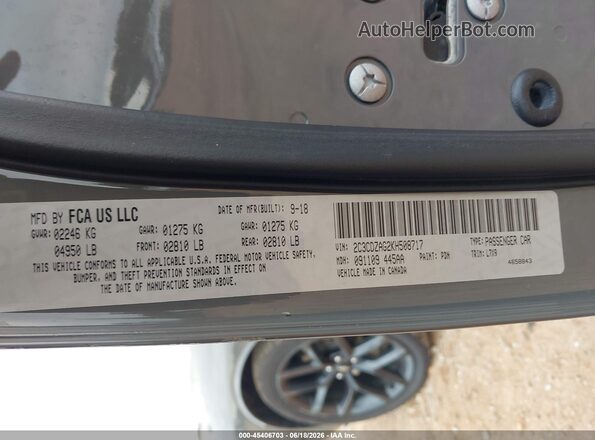 2C3CDZAG2KH508717 2019 DODGE CHALLENGER Gray Widok komory silnika