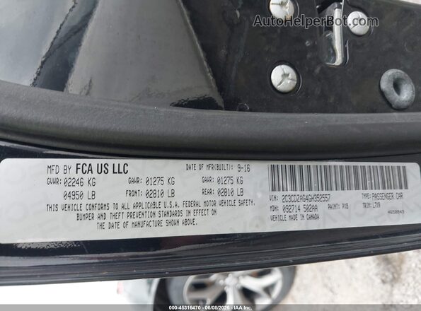 2C3CDZAG4GH352557 2016 DODGE CHALLENGER Black ძრავის განყოფილების ხედი