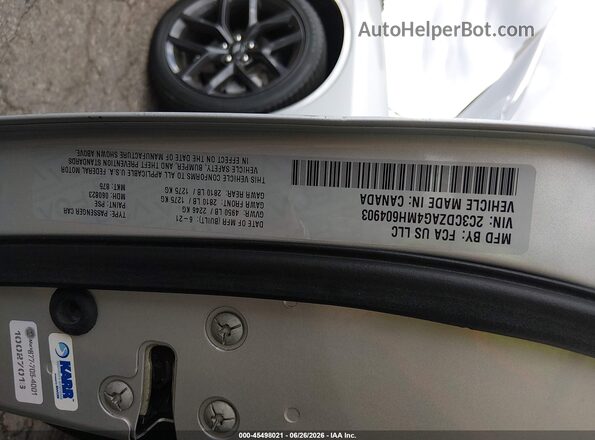 2C3CDZAG4MH604903 2021 DODGE CHALLENGER Silver Vista del compartimento del motor