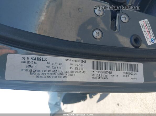 2C3CDZAG6KH574915 2019 DODGE CHALLENGER Gray Vista del compartimento del motor