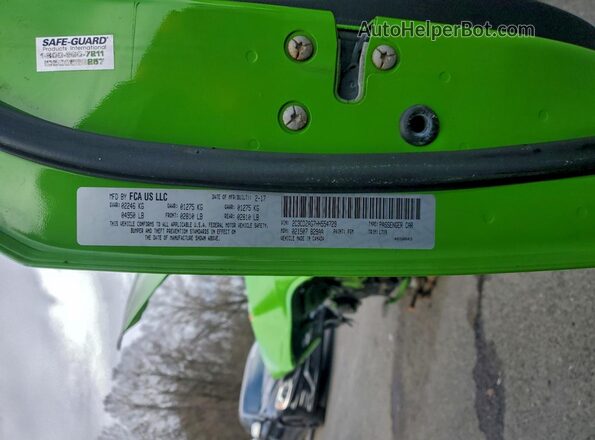 2C3CDZAG7HH554729 2017 DODGE CHALLENGER Green Vista de la etiqueta del VIN
