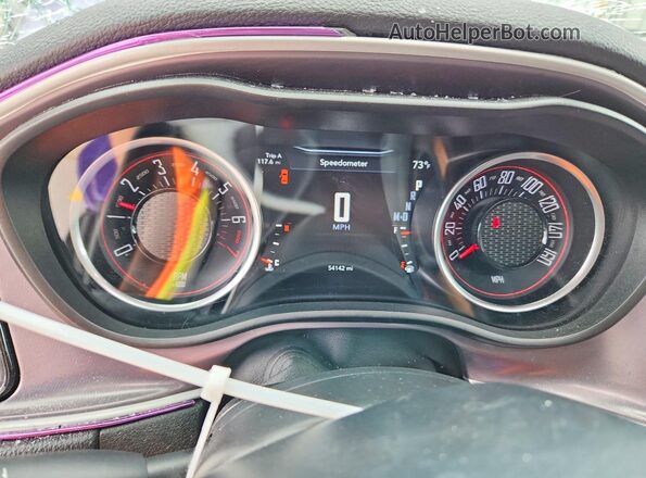 2C3CDZAGXKH534921 2019 DODGE CHALLENGER Purple Instrument cluster view