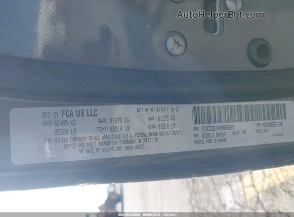 2C3CDZBT0HH600025 2017 DODGE CHALLENGER Gray Вид підкапотного простору
