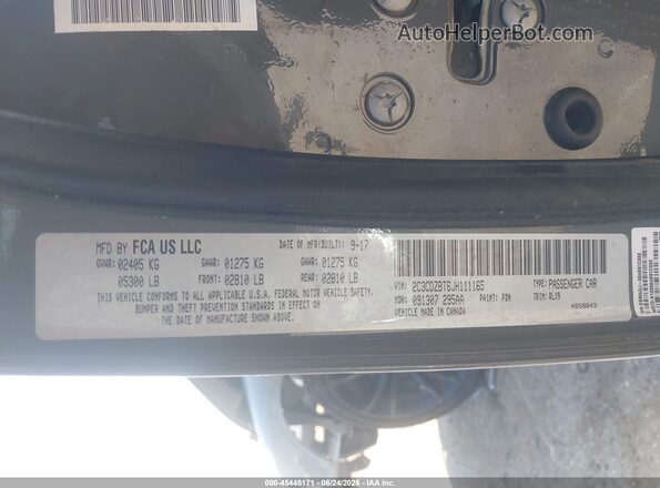 2C3CDZBT6JH111165 2018 DODGE CHALLENGER Gray Vista del compartimento del motor