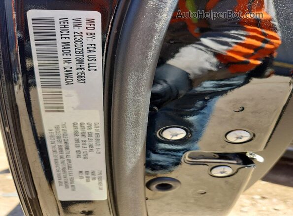 2C3CDZBT8MH615687 2021 DODGE CHALLENGER Black Vista de la etiqueta del VIN