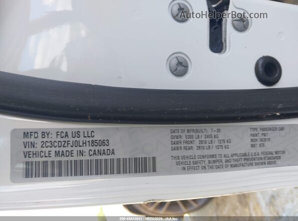2C3CDZFJ0LH185063 2020 DODGE CHALLENGER White Engine compartment view