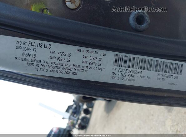 2C3CDZFJ3GH172605 2016 DODGE CHALLENGER Gray Շարժիչի բաժամունքի տեսք